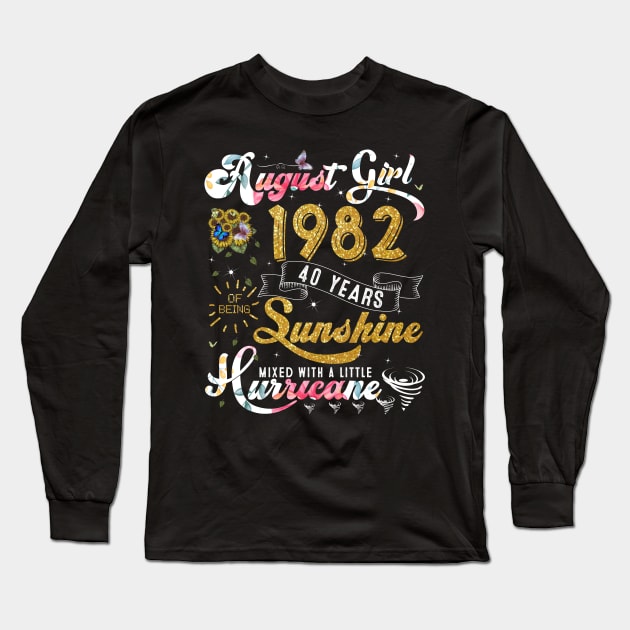 Vintage August Girl 1982 Limited Edition 40th Birthday Long Sleeve T-Shirt by TeeBlade